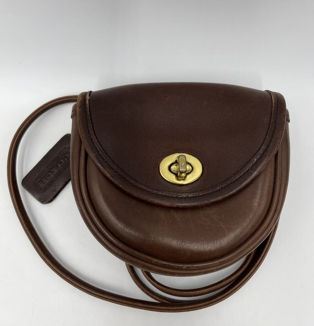 Vintage 90s Coach 9826 Tan Brown Mini Crossbody Convertible Belt Bag USA Made